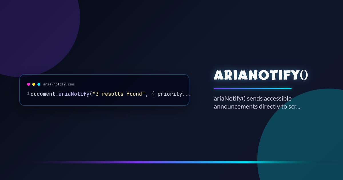 ariaNotify()