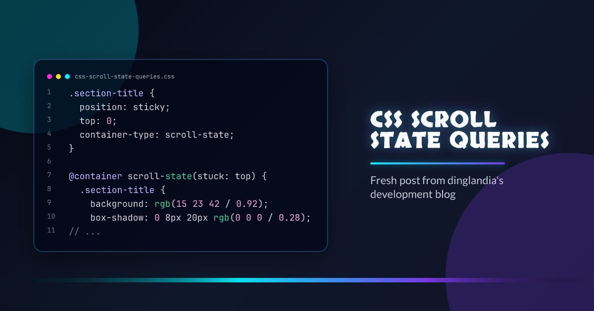 CSS Scroll State Queries