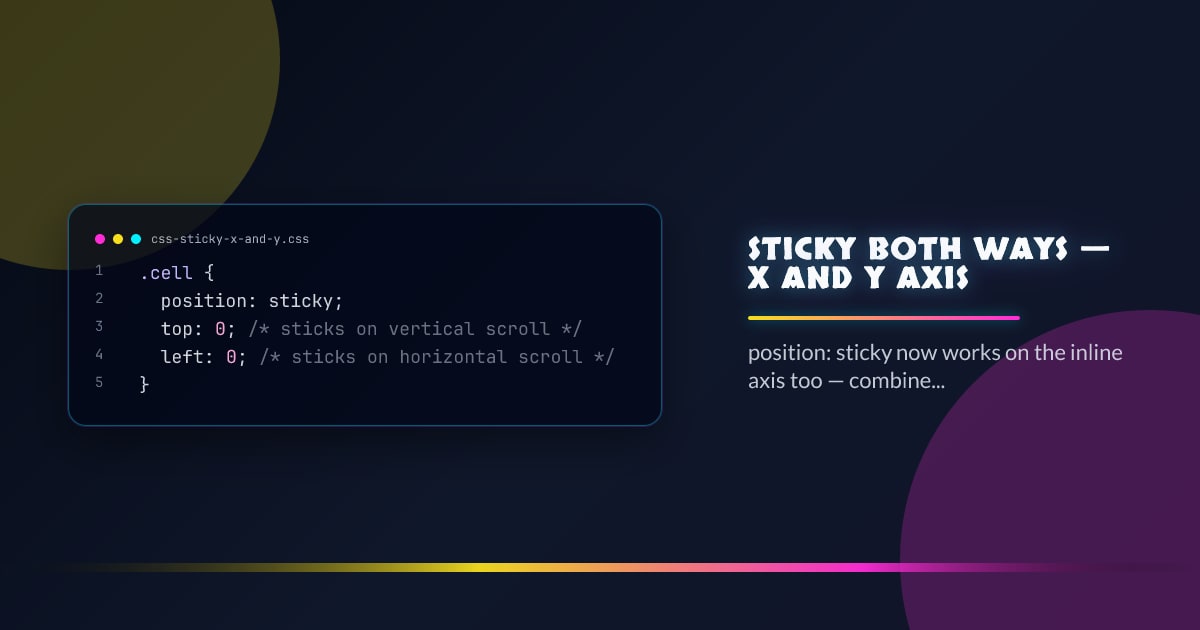 Sticky Both Ways — X and Y Axis
