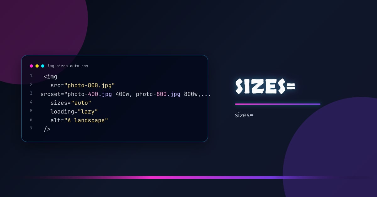 sizes="auto" on Images