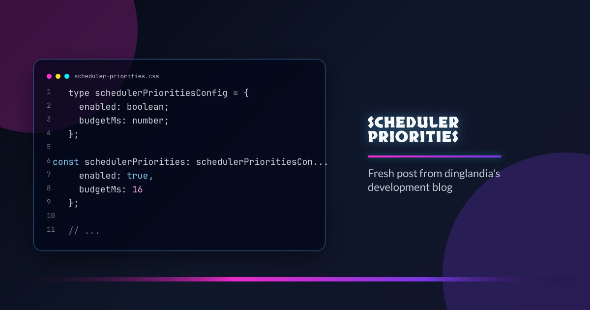 Scheduler priorities